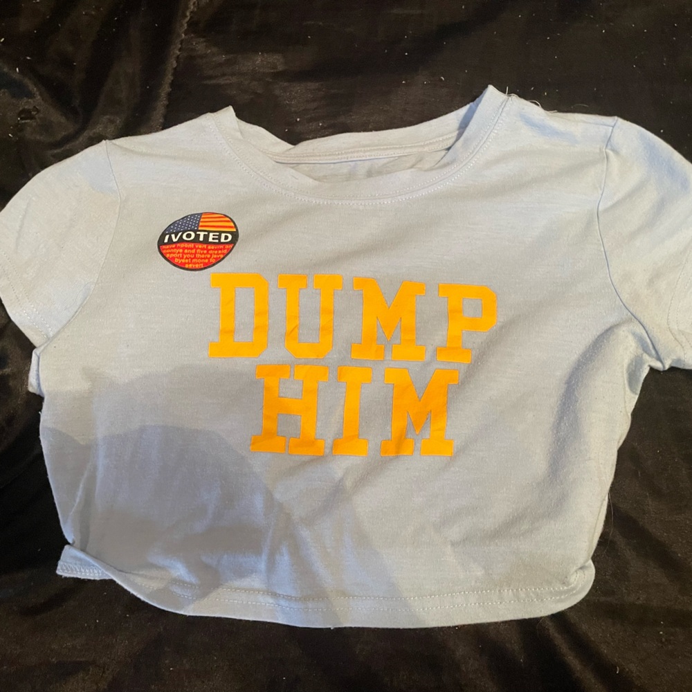 SHEIN Light Gray Crop Top with Yellow Print